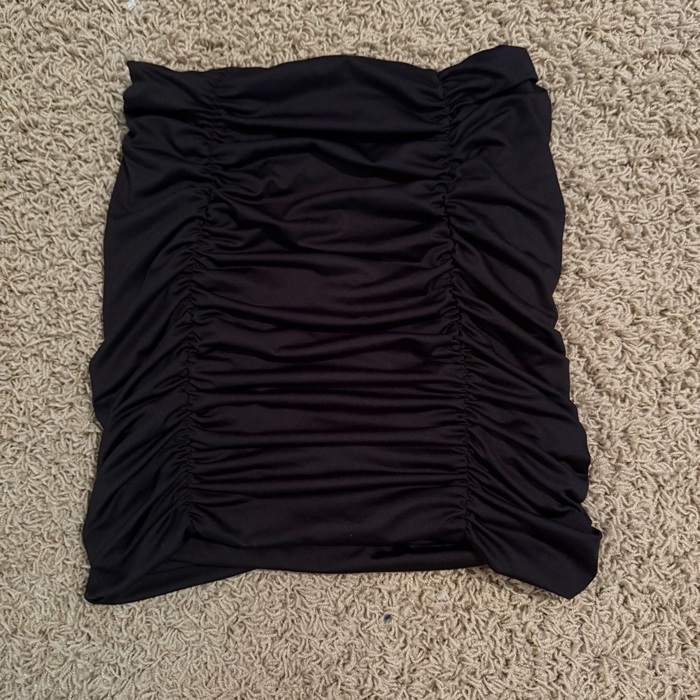 SHEIN Black Ruched Mini Skirt